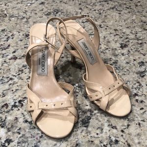 Jimmy Choo. Size 37 1/2. Cream.